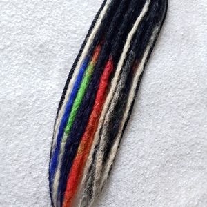 Black colorful rainbow ombre Loc extensions